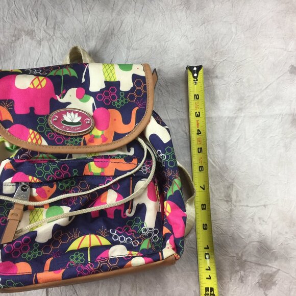 Adorable Lily Bloom Elephant Print Mini Backpack Nice Used Condition 🐘 - Picture 13 of 14